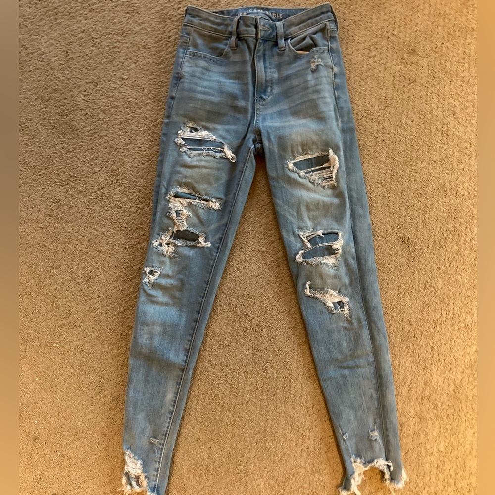 American Eagle, 0 short, blue jeans